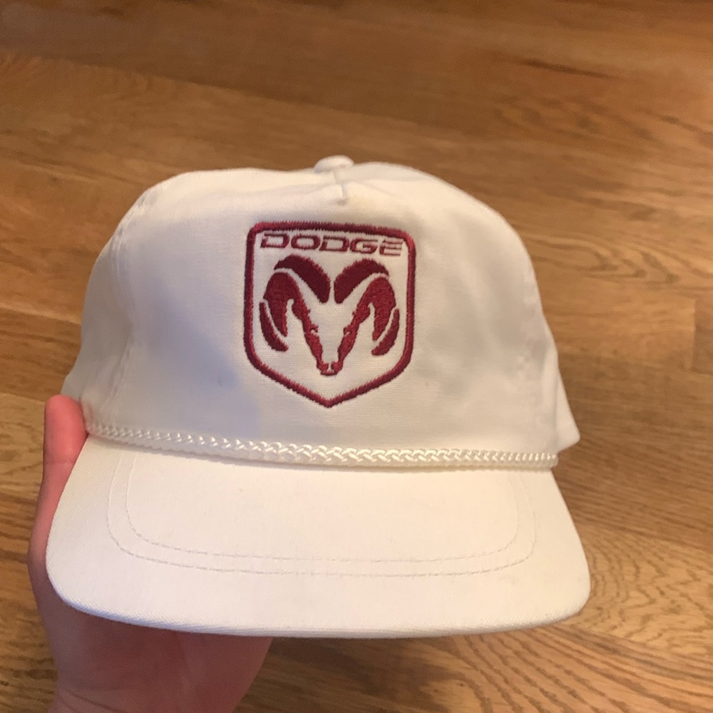Vintage Dodge Ram SnapBack Trucker Hat White Embroidered Logo